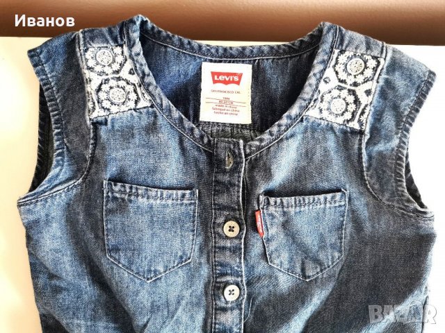 Levi's дънков гащеризон 12-18 месеца, снимка 3 - Бебешки гащеризони - 28702449