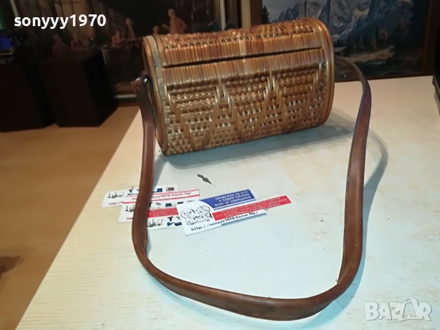 ПЛЕТЕНА ЧАНТА С КОЖЕНИ СТРАНИЦИ 2305232114M, снимка 12 - Антикварни и старинни предмети - 40803541