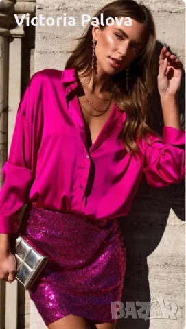 Малинова риза TAFT 100% коприна, снимка 11 - Ризи - 47745378