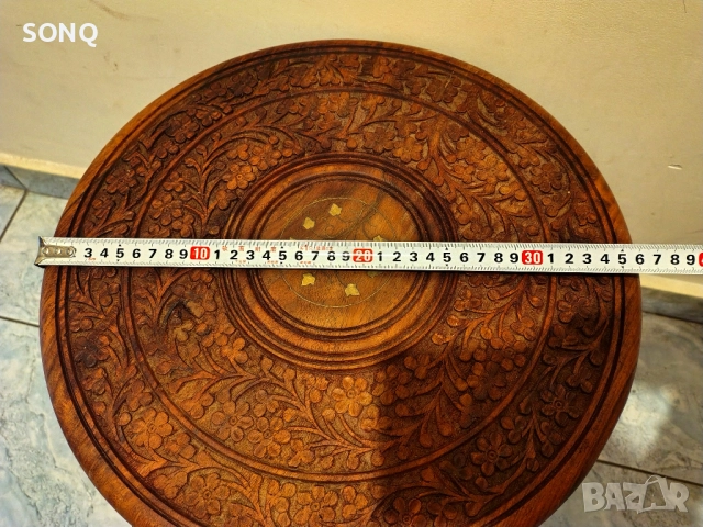 Прекрасна Дървена Масичка-Дърворезба, снимка 8 - Антикварни и старинни предмети - 52029069