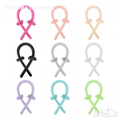 Сатенен ролер и скрънчита за коса ленти за къдрене къдрици спираловидни ленти, снимка 7 - Аксесоари за коса - 38558274