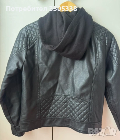 Кожено яке Zara за момиче 11–12 г. (152 см) – еко кожа, снимка 3 - Детски якета и елеци - 53012279