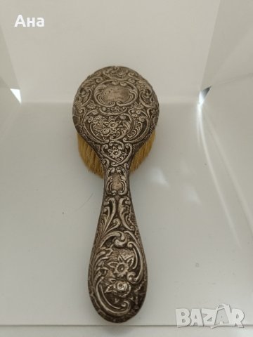 Стара маркирана сребърна английска четка 1910

год, снимка 2 - Антикварни и старинни предмети - 44049129