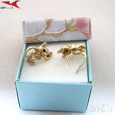 Обеци с 14К златно покритие 2141862, снимка 2 - Обеци - 53474656