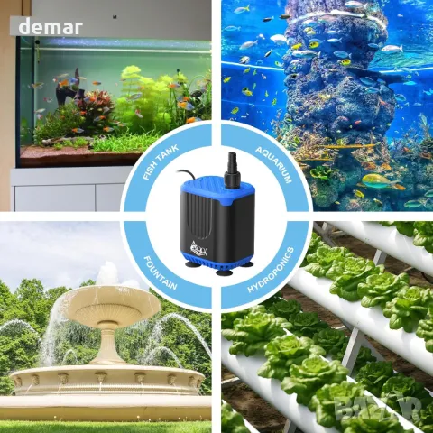 AQQA Потопяема водна помпа за аквариум, DC12V 900 л/ч с контролер, режим на захранване, 10W, снимка 5 - Оборудване за аквариуми - 49859568