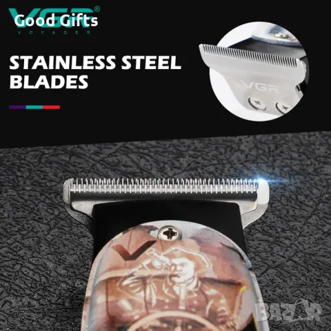 Машинка за подстригване VGR V-953 – Безжична, USB зареждане, Професионално оформление, снимка 3 - Машинки за подстригване - 50390249