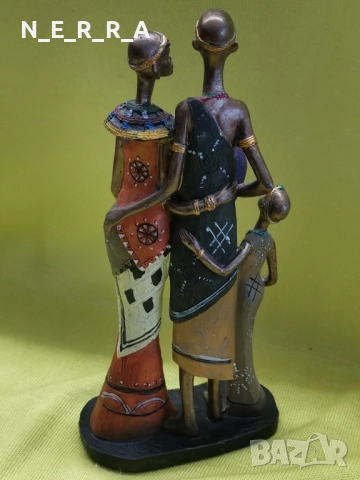 Африканско семейство-миниатюра, снимка 2 - Статуетки - 52277567