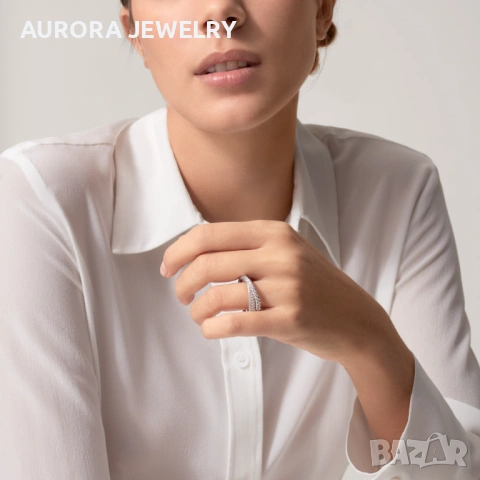 CARTIER Etincelle de Cartier Silver Paved Diamonds Дамски Пръстен, снимка 10 - Пръстени - 53238681