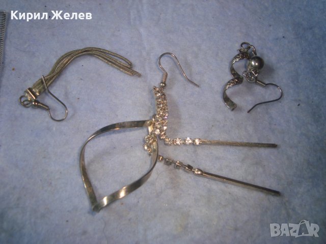 ТРИ КРАСИВИ ФИНИ СТАРИ ПОСРЕБРЕНИ ЕДИНИЧНИ АРТ ОБЕЦИ 29426, снимка 6 - Обеци - 37661412