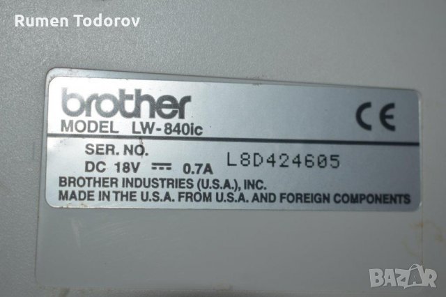 Ретро преносим компютър - USA Brother Colour Word Processor LW-840ic, снимка 7 - Принтери, копири, скенери - 28109905