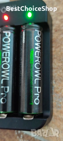POWEROWL Pro – комплект зарядно + 8 бр. презареждащи батерии AA 1.5V, снимка 5 - Батерии, зарядни - 53254450