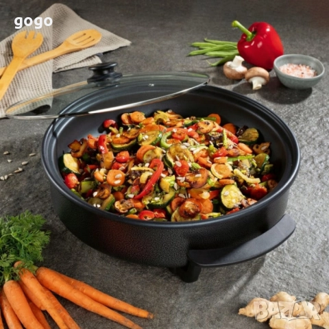 Многофункционален преносим електрически тиган Royalty Line RL-PP18214 - 42см, снимка 2 - Други стоки за дома - 51655608