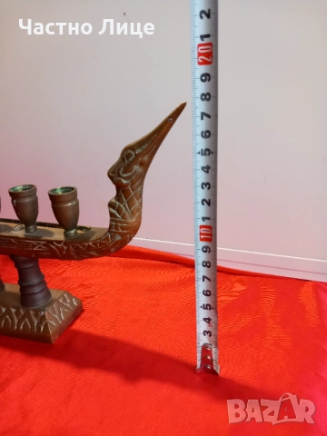 Гондола ДРАКОН Стара Бронзова Статуетка - Свещник, снимка 6 - Антикварни и старинни предмети - 52328576