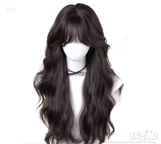 Тъмно кестенява перука дълга и гъста , снимка 2 - Аксесоари за коса - 52969398
