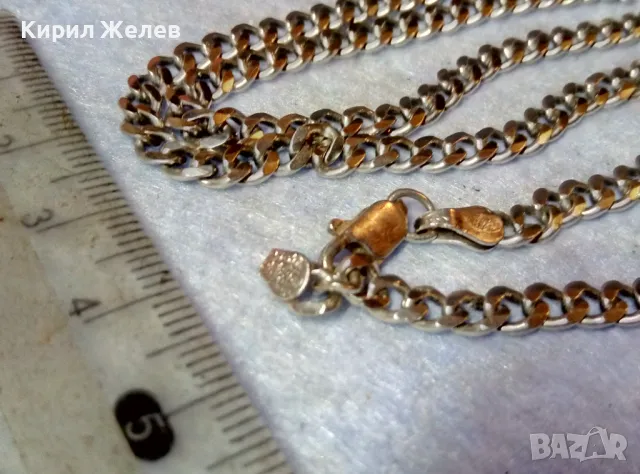 СТАР СТИЛЕН СРЕБЪРЕН ЛАНЕЦ СИНДЖИР СРЕБРО 925 КЛАСИЧЕСКА ПЛЕТКА РЪЧНА БИЖУТЕРСКА РАБОТА 47515, снимка 2 - Колиета, медальони, синджири - 48480904