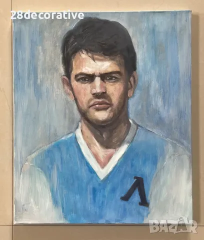 Картина на художник Венелин Петров - “ Портрет на Георги Аспарухов - Гунди “ масло върху платно