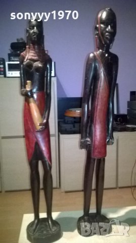 африканско семеиство-92см-10кг-дървени фигури-внос швеицария, снимка 3 - Колекции - 26365357