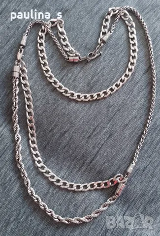 Рокерски ланец стомана / Уникален с различни плетки, снимка 6 - Колиета, медальони, синджири - 48565239