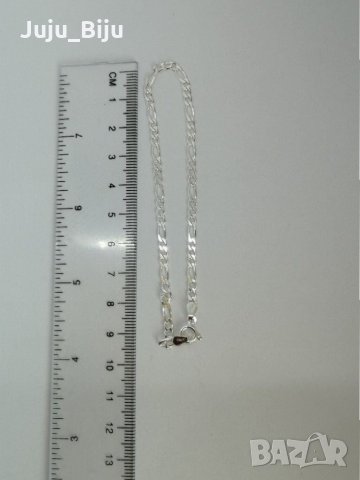 Нова сребърна гривна дължина около 21см може да бъде направена с дължина по Ваш избор , снимка 1 - Гривни - 28782067