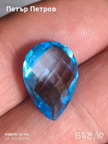 натурален топаз- швейцарско синьо- 11.06 ct, снимка 1