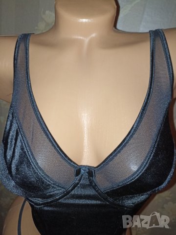 Hunkemoller M- 75 C-Сатенено черно бюстие тип корсет, снимка 2 - Бельо - 43176422