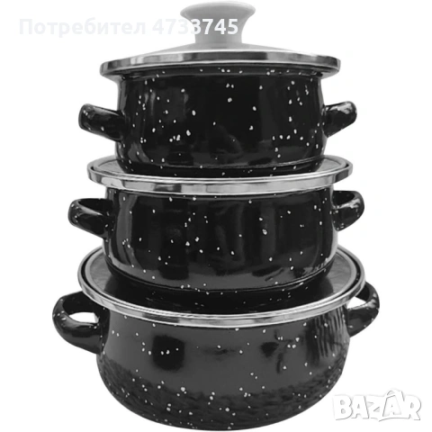 Комплект от 3 тенджери - 16см, 18см, 20см, снимка 2 - Съдове за готвене - 53438419