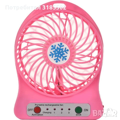 Преносим мини вентилатор за дом или офис, с USB Зареждане, снимка 8 - Други - 50879754