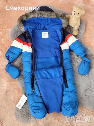 Нов бебешки ескимос 6-9 месеца, ръст 74см, зимен космонавт за бебе момче , снимка 3 - Бебешки ескимоси - 53018287