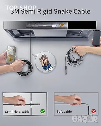 Нов Професионален Ендоскоп Камера 7 LED Водоустойчив Бороскоп, снимка 4 - Друга електроника - 49509471