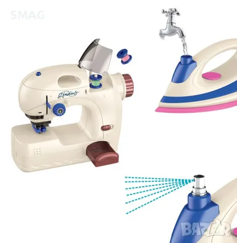 Детски комплект дъска за гладене с ютия и шевна машина със светлина S_1232146, снимка 3 - Други - 48329332