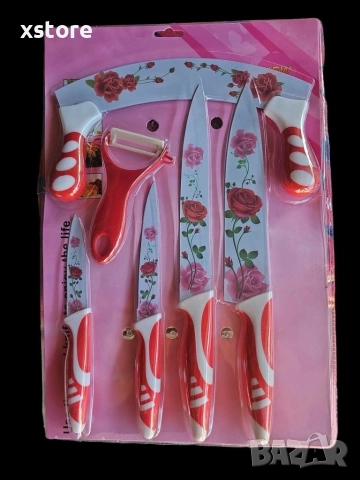 6в1 Комплект за рязане с керамичен чопър и белачка - 6 части, снимка 5 - Прибори за хранене, готвене и сервиране - 52695211