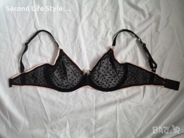 70DD прозрачен черен сутиен на сърчица CHANGE , снимка 10 - Бельо - 52899792