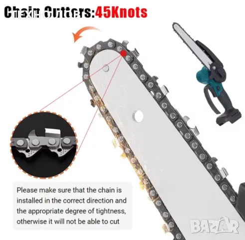 Акумулаторна резачка за дърва и клони с 2 литиевойонни батерии-48v и 2 вериги

, снимка 10 - Други стоки за дома - 36689942
