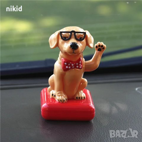 Куче Соларна танцуваща играчка фигурка украса торта сувенир автомобил кола, снимка 2 - Фигурки - 43051158
