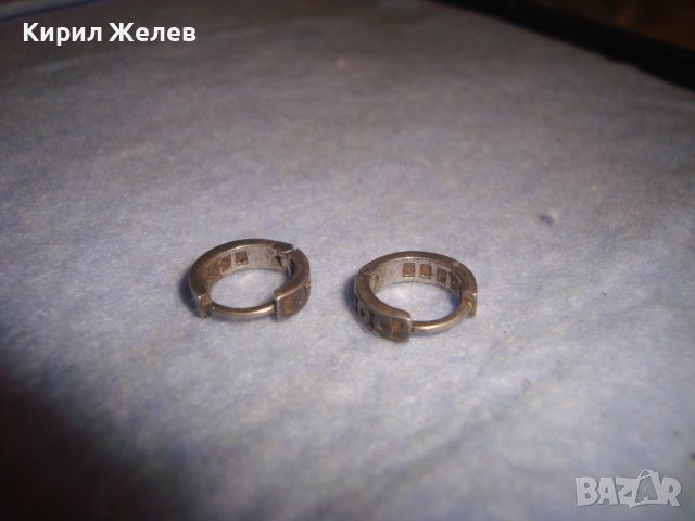 РЕТРО - ВИНТИДЖ СТАРИ СРЕБЪРНИ ОБЕЧКИ СРЕБРО 925 КЛАСИЧЕСКИ МОДЕЛ с ЦИРКОНИ 28784, снимка 6 - Антикварни и старинни предмети - 37277601
