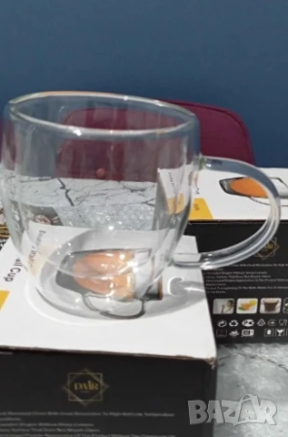 Стъклена чаша за кафе с двойно дъно 200ml