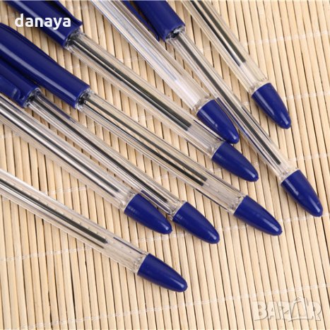 1086 Син химикал с капачка и прозрачно тяло химикалка, снимка 3 - Ученически пособия, канцеларски материали - 26250212