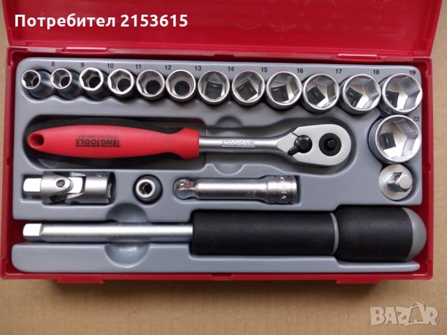 TENG TOOLS гидория 3/8 19части камъни вложки комплект 3/8", снимка 3 - Куфари с инструменти - 27618577
