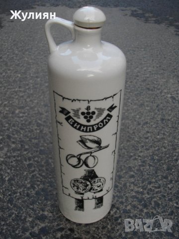  СТАРО ПОРЦЕЛАНОВО ШИШЕ ЗА РАКИЯ ТРОЯНСКА СЛИВОВА , снимка 2 - Антикварни и старинни предмети - 39383308