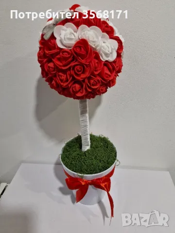 Дръвче от вечни рози и скандинавски мъх., снимка 4 - Изкуствени цветя - 48984924