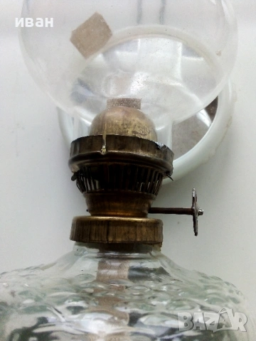 Стара газена лампа № 8 комплект със стъклото /шишето/, снимка 3 - Антикварни и старинни предмети - 53222534