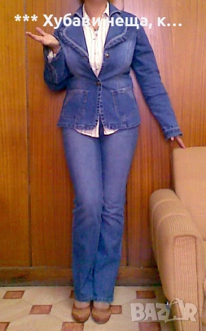 	💥 ИзГоДнО 💥Дамски якета и сака - Кожено яке 2-3ХЛ PLUS SIZE, Фино черно сако L , две дънкови М,, снимка 8 - Сака - 32051216