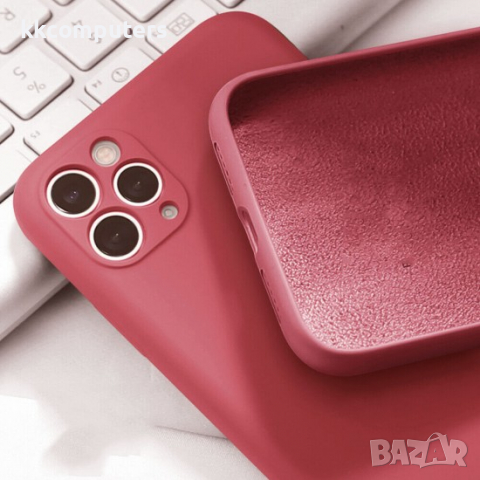 Силиконов калъф гръб кейс Silicone Soft Cover - iPhone 11 (6.1), Бордо, снимка 2 - Калъфи, кейсове - 36503114