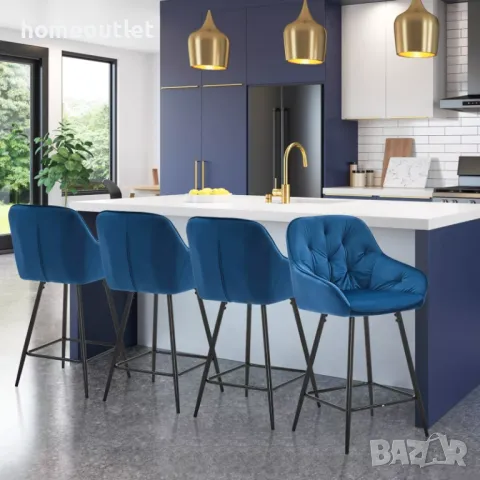 ПРОМОЦИЯ Комплект бар столове тип щъркел, височина 98см C-U-BS-0086BU, снимка 6 - Столове - 49060790