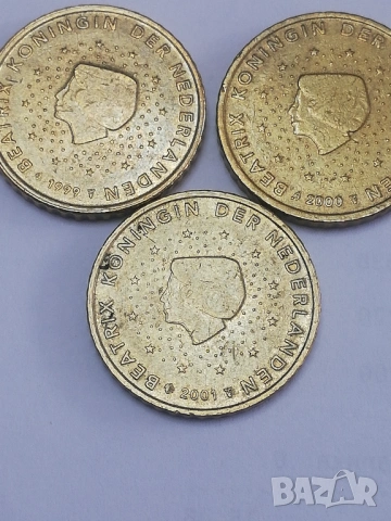 лот 50 евро-цента Холандия 1999-2000-2001 г., снимка 4 - Нумизматика и бонистика - 52351695