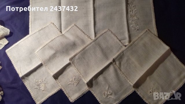 Бродирани карета със салфетки