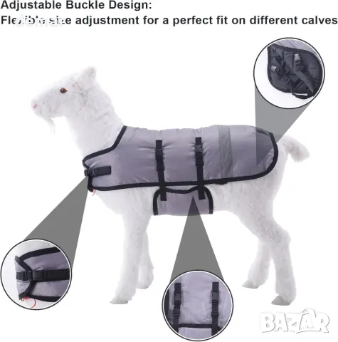 Телешко палто, Алпака, Коза, Средно тегло 200 грама, Сиво L, снимка 2 - Други стоки за животни - 48827364