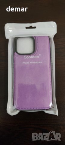 Coolden калъф за iPhone 15 Pro Max със слот за карти (лилав), снимка 9 - Калъфи, кейсове - 43675157