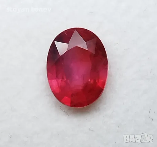 Рубин в пастелен оранжево червен цвят - 1.21кт.! Сертифициран! Нов!, снимка 2 - Други - 47237768