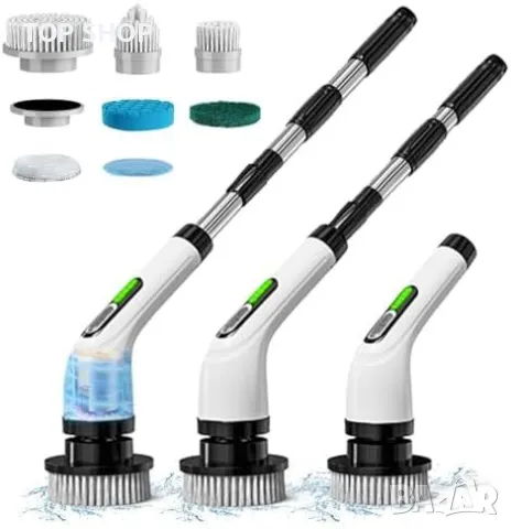 Нов Мощен безжичен скрубер Електрическа четка за почистване 7 сменяеми глави, снимка 8 - Други стоки за дома - 49922839